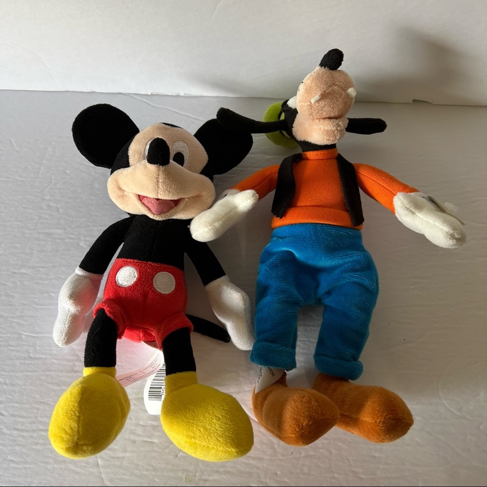 Disney Collection Goofy (with tags) and Mickey Mouse 10" Plush Stuffed Toy Lot - Picture 2 of 12